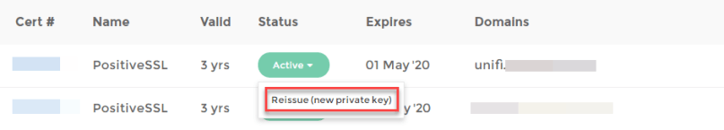 Reissue (new private key)