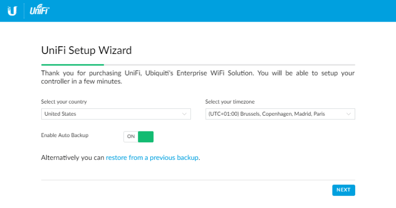 UniFi Setup Wizard