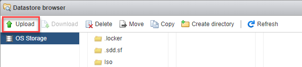 Datastore browser - Upload button